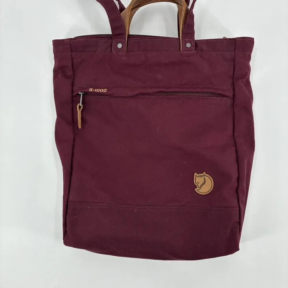 Fjallraven G-1000 Totepack No. 1 Maroon Bag Tote Shoulder Backpack Travel Zipper